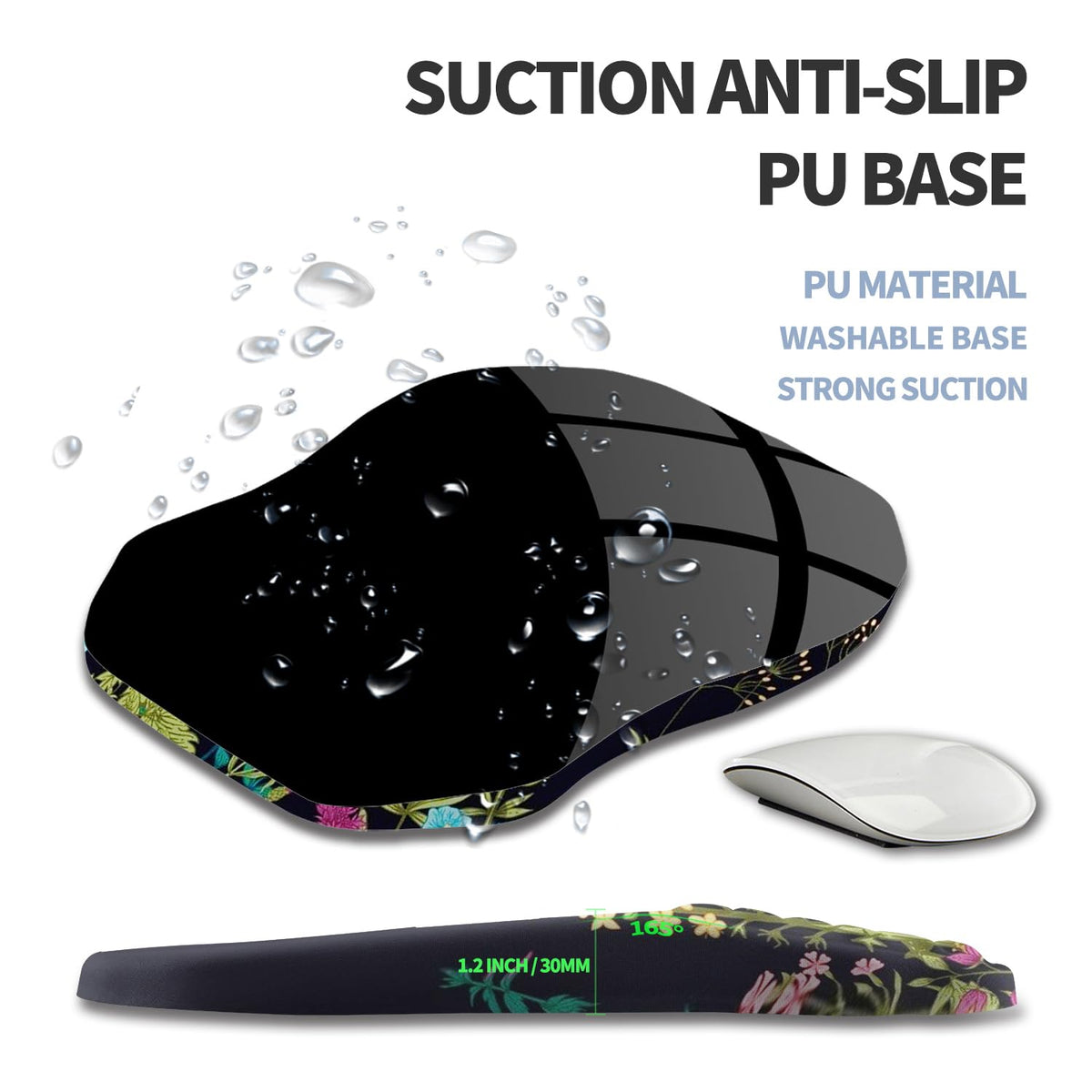 Gleamtide Ergonomic Raised Mouse Pad Wrist Support with Bilateral Slope Memory Foam Mousepad for