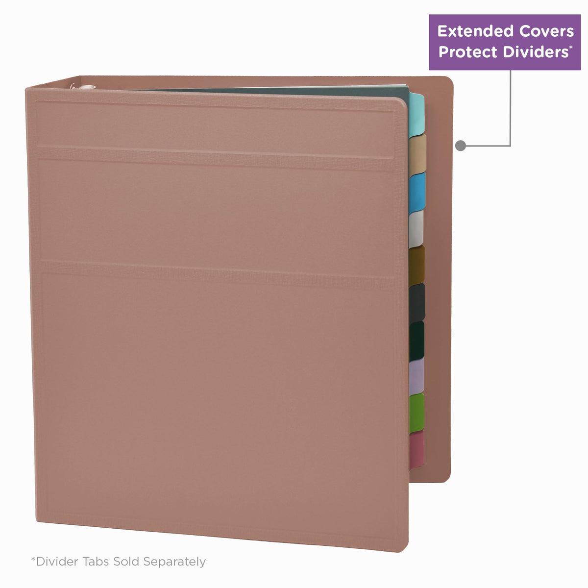 Carstens 2-Inch Heavy Duty 3-Ring Binder - Side Opening, Dusty Rose, Durable Plastic, Precision