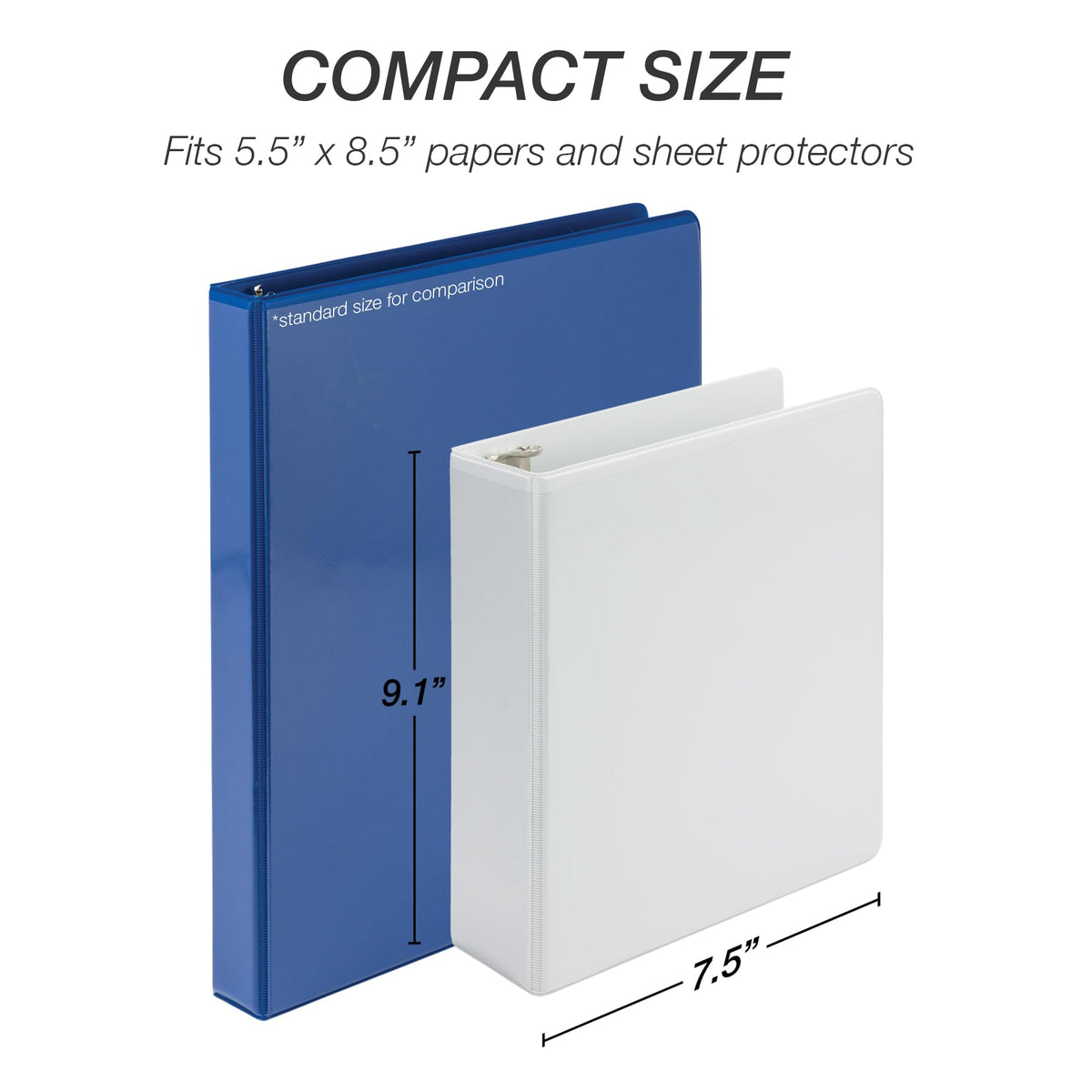 Samsill Durable 1 Inch Mini 3 Ring Binder, Round Ring Binder, Holds 5.5 x 8.5 Inch Documents