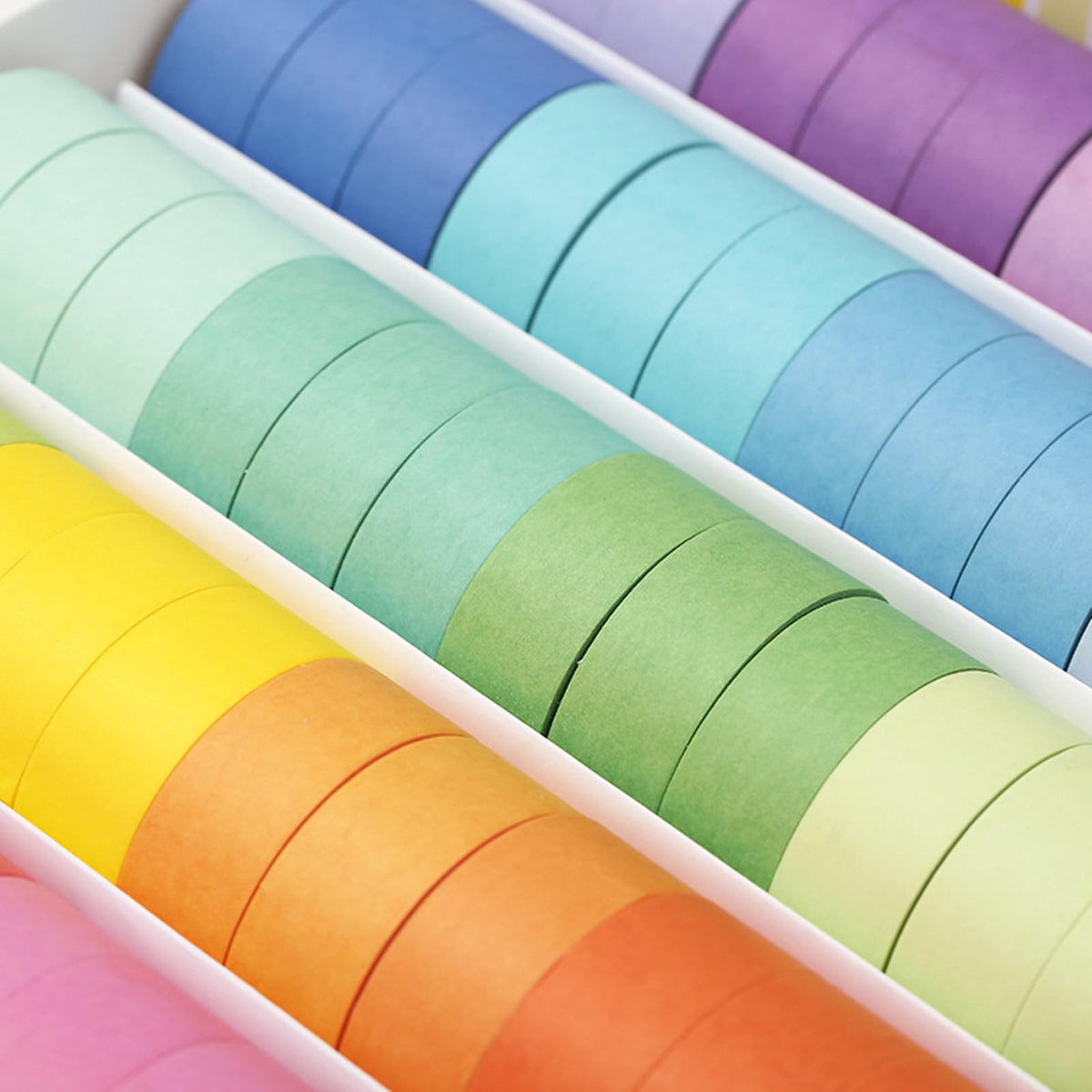 VIVIQUEN Washi Tape Set, 20 Rolls Colored Masking Tape, 15mm Rainbow Pastel Writable Colorful Washi
