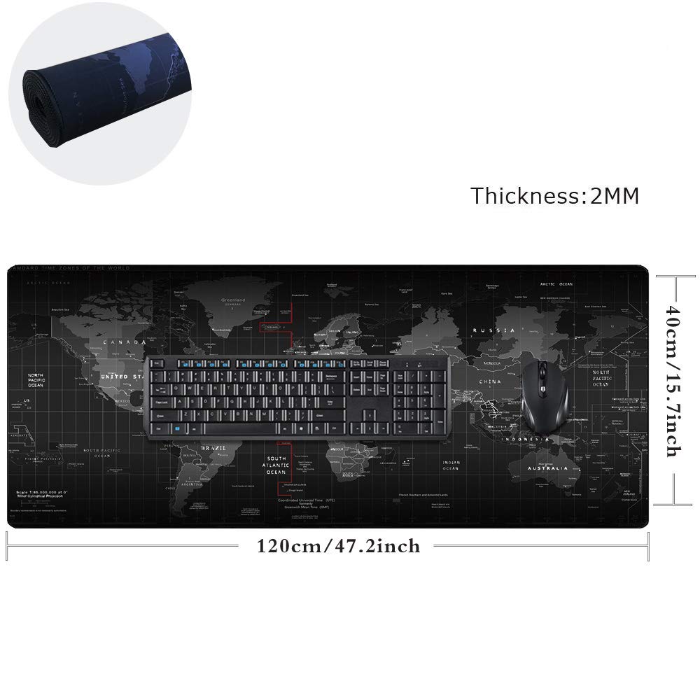 Cmhoo Gaming Mouse Pad Large Anti-Slip Rubber Base Size 47.2x15.7 in (47.2X15.7IN, 120x40 Map)