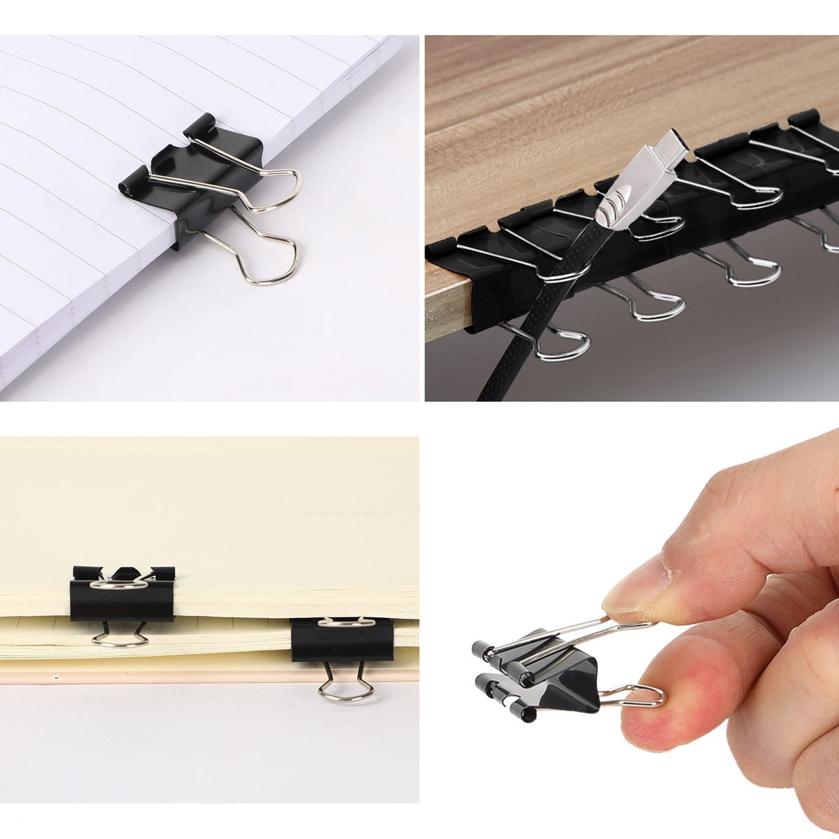 JANYUN Small Binder Clips, 150Pcs 19mm/0.75 Inch Small Paper Clamps Metal Clips for Office School