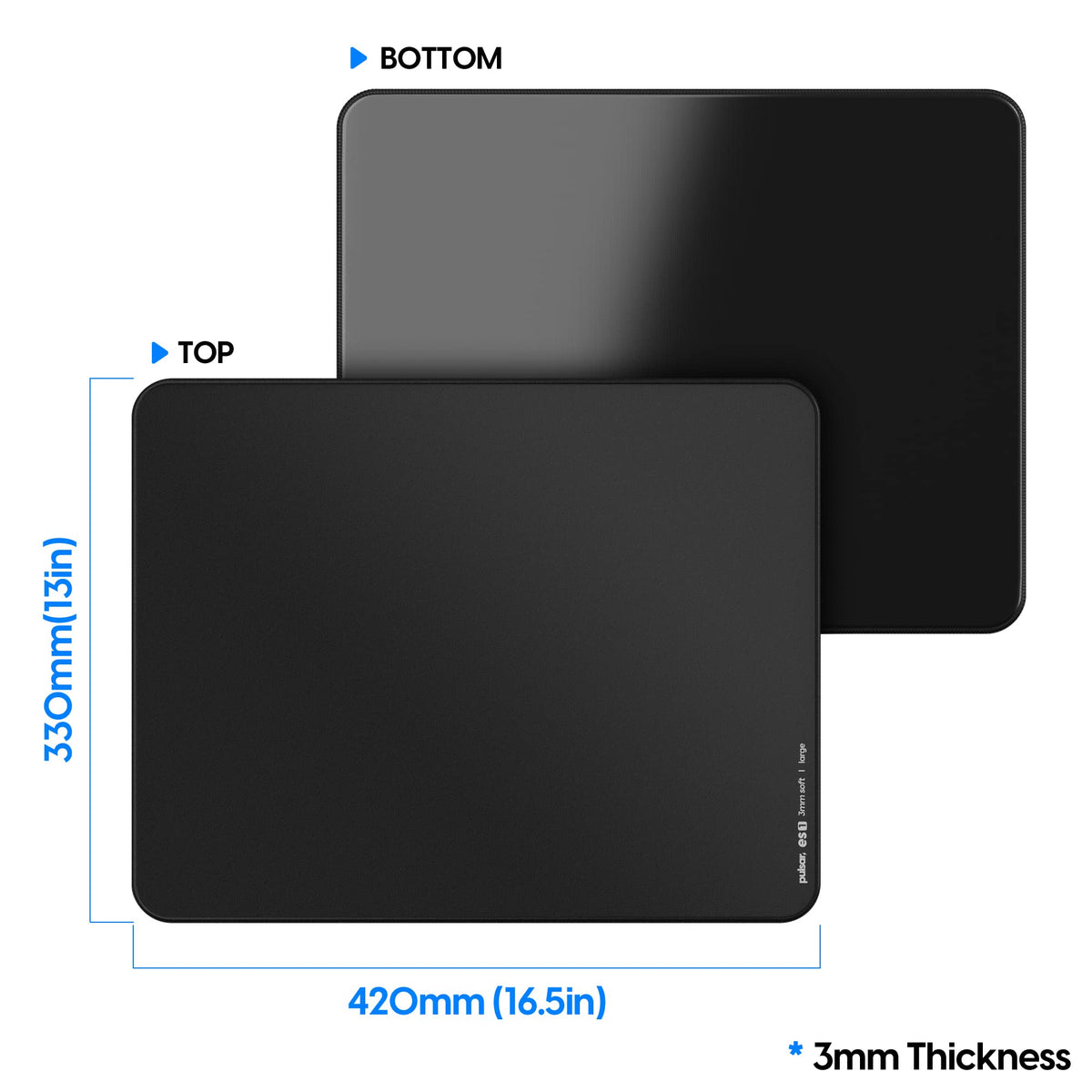 Pulsar Gaming Gears ES1 3mm Gaming Mouse Pad, L, Black