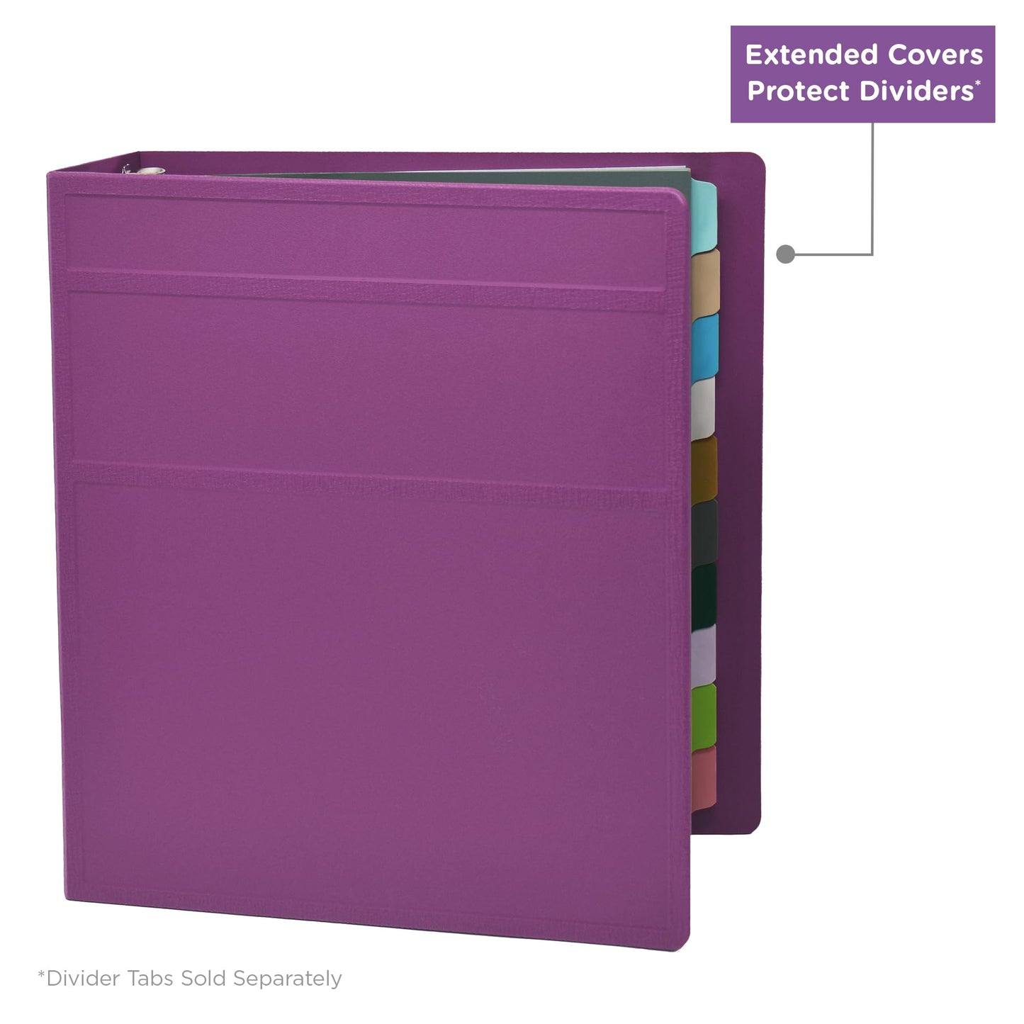 Carstens 3-Inch Heavy Duty 3-Ring Binder - Side Opening, Dewberry Purple, Durable Plastic