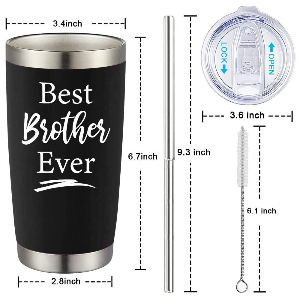 Brother Gifts From Sister Birthday Gift For Brother 20oz Black Best Brother Ever Wine Tumbler