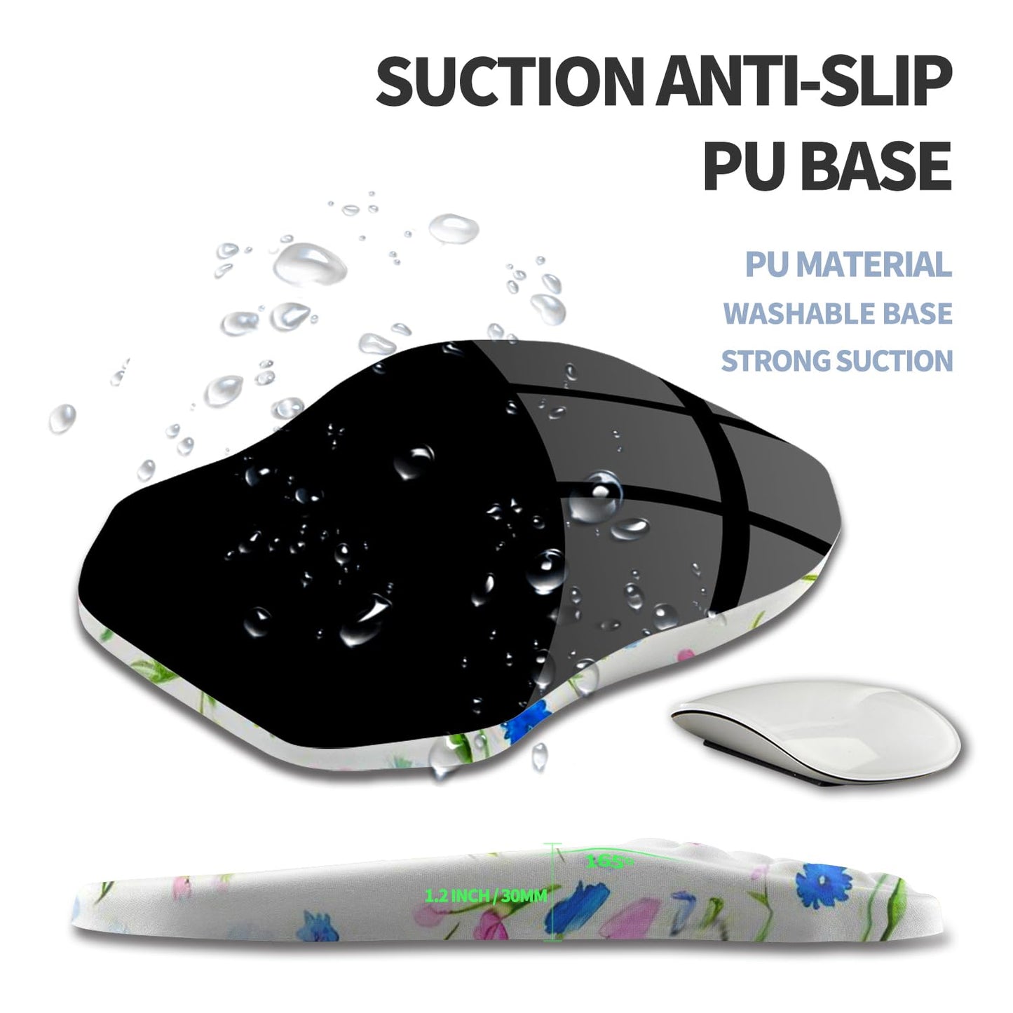 Gleamtide Ergonomic Raised Mouse Pad Wrist Support with Bilateral Slope Memory Foam Mousepad for