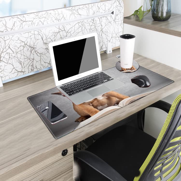 XL Mouse Pad Large 24x12 inch Dog Desk Mat Gaming Mousepad Long Desk Pad Big Computer Mat for