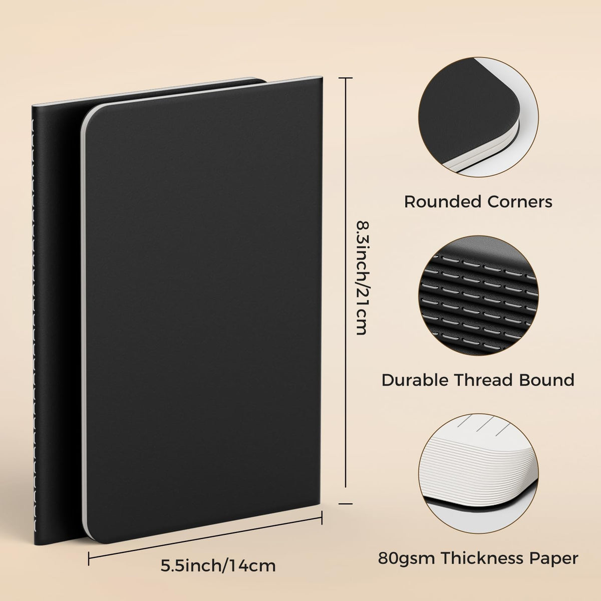 XYark 12 Pack College Ruled Notebook Journals Bulk, Lined Paper, 60 Page, 5.5x8.3 inch, A5, Travel