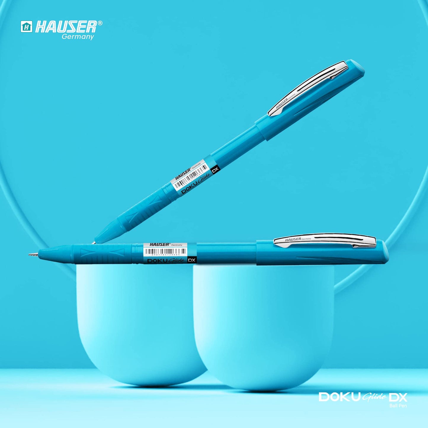 Hauser Doku Glide Ball Pen Box Pack | 0.7 mm Tip Size | Comfortable Grip With Smudge Free Writing |