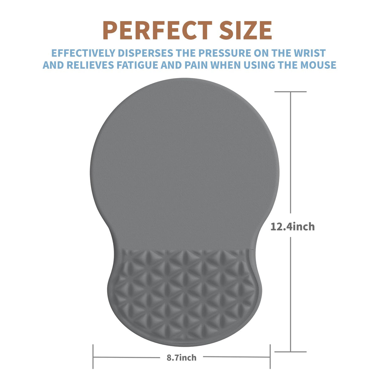 PYEDCA Ergonomic Mouse Pad Wrist Support with Foam Massage Design, Pain Relief Mousepad with Wrist