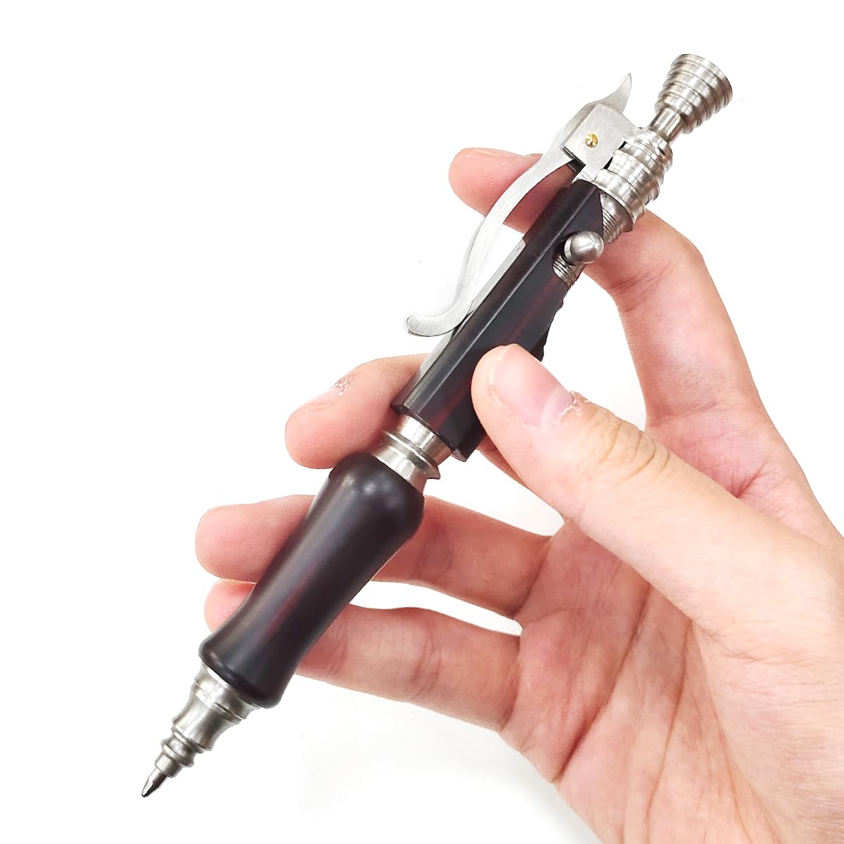 Dr. Metalleung Heavy Duty Stainless Steel Bolt Action Pen - Tactical EDC Retractable Ballpoint Pen