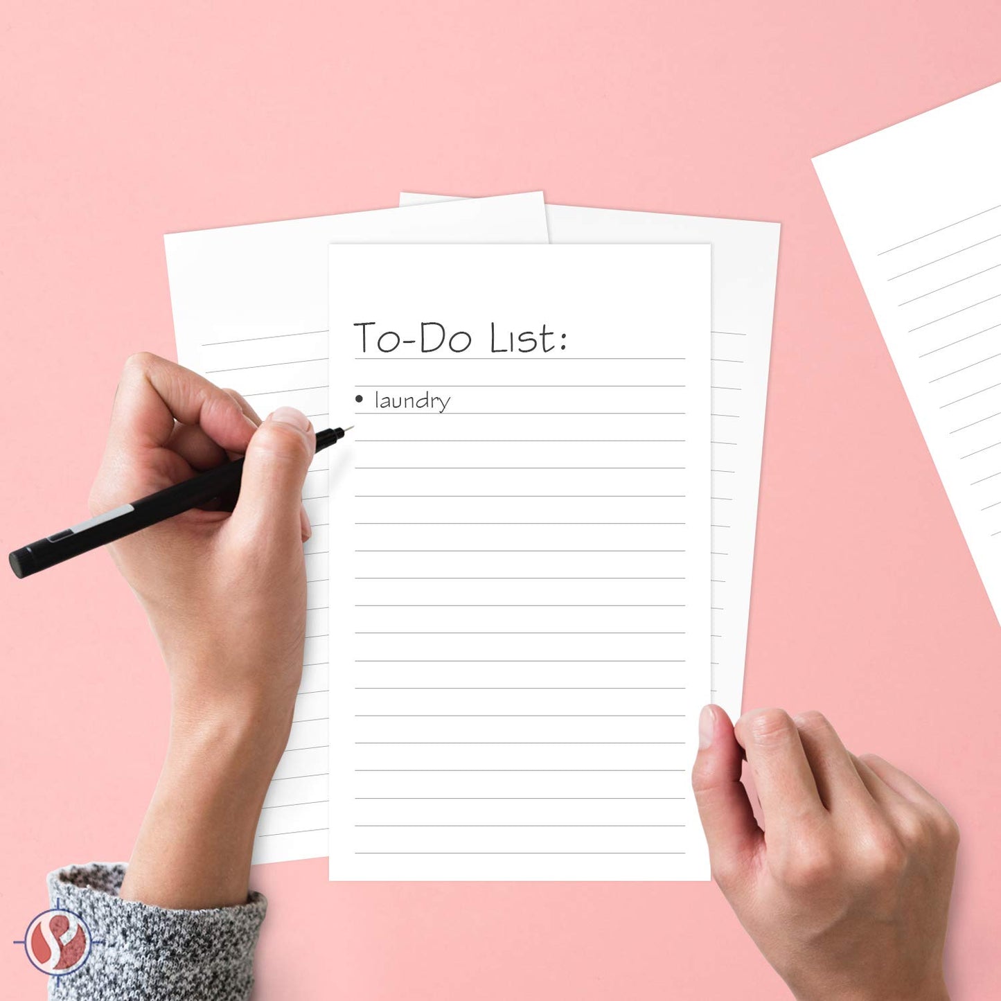 Thick White Note Cards for notes or thoughts, Printed black ruled lines Both sides - Vertical Ruled