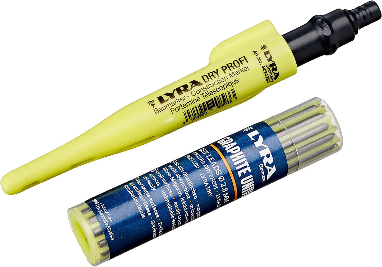 LYRA 4498103 Professional Marker Pen with Dry Leads Refill (Graphite) All Surface Pencil with