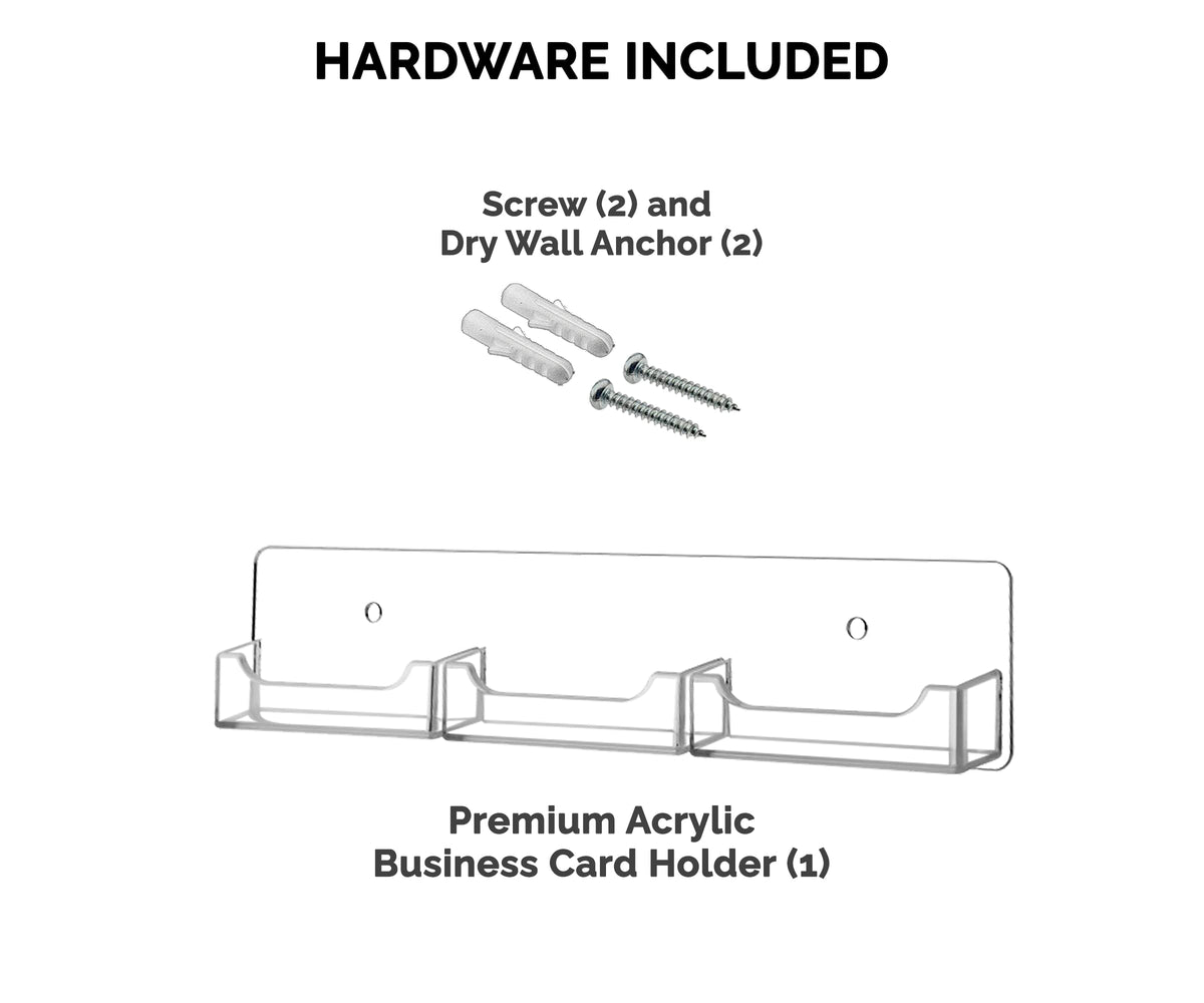 Marketing Holders 6 Pack Wall Business Card Holder with Hanging Hardware for 3.5" x 2" Gift or