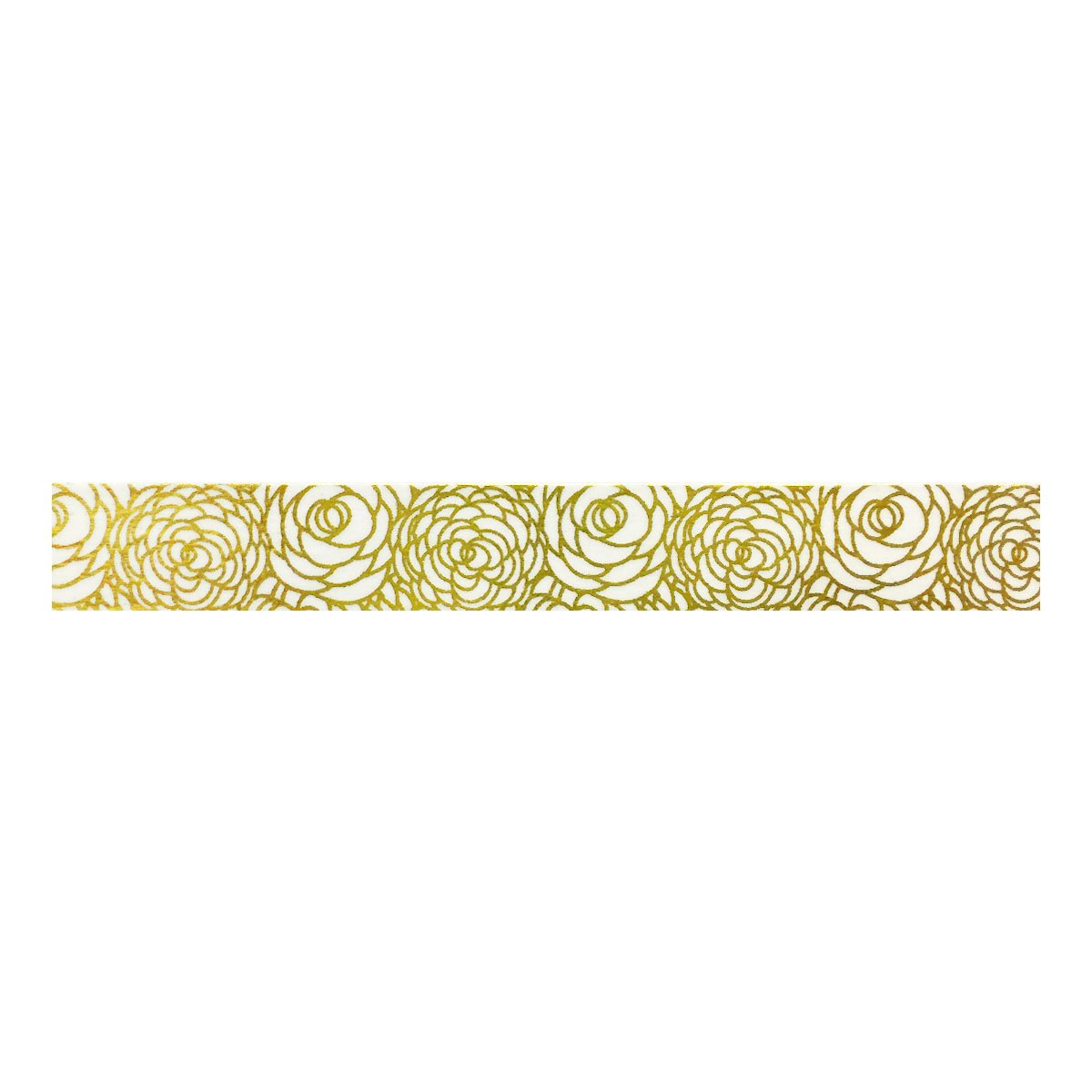 Wrapables Colorful Washi Masking Tape, Metallic Gold Peonies