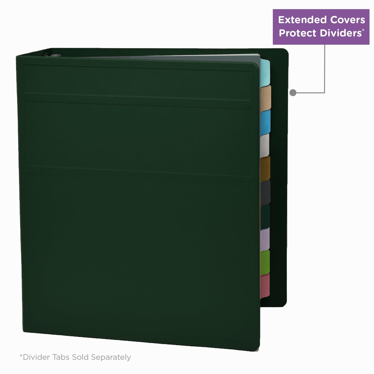 Carstens 2-Inch Heavy Duty 3-Ring Binder - Side Opening, Forest Green, Durable Plastic, Precision