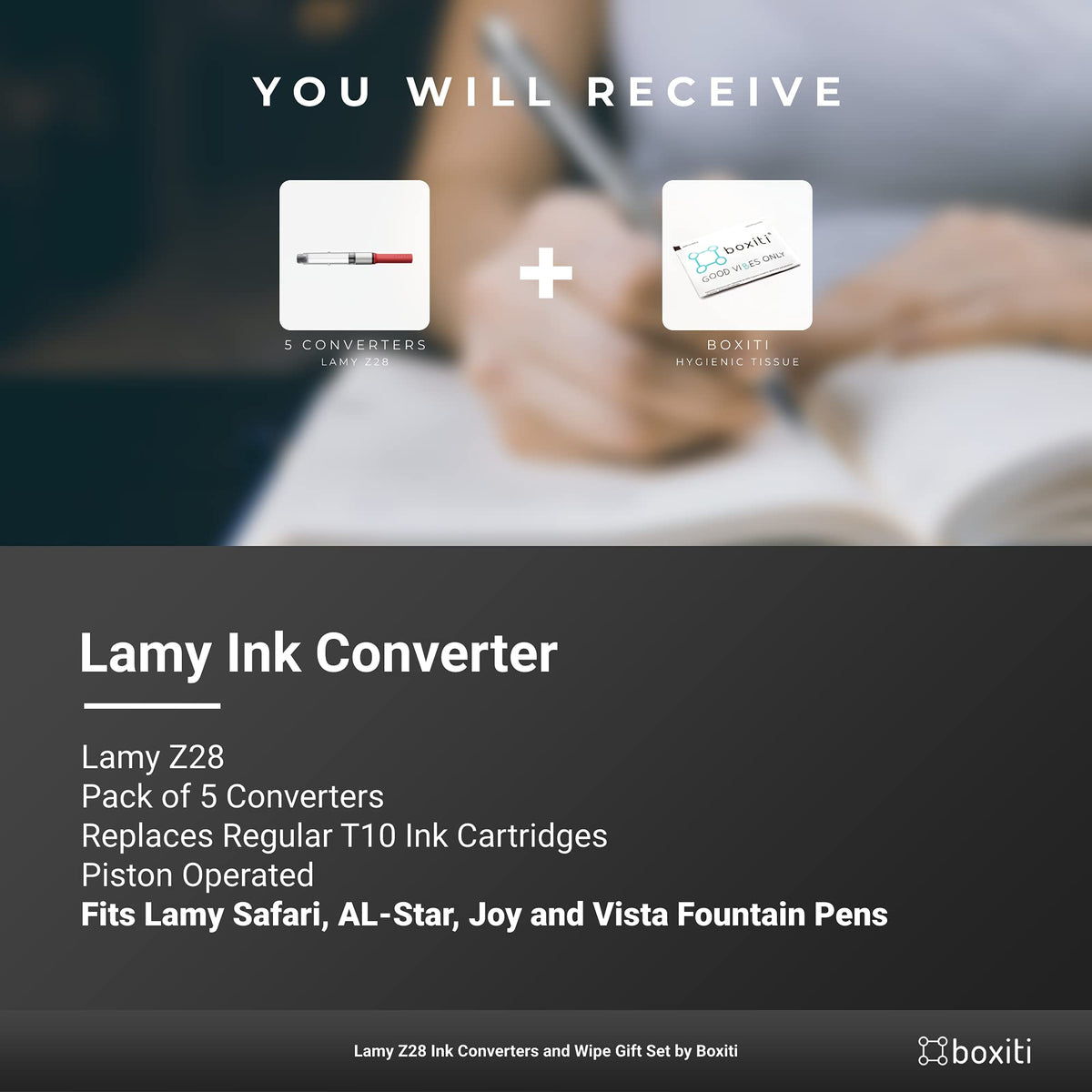 Lamy Z28 Fountain Pen Ink Converters Pack of 5 and Wipe