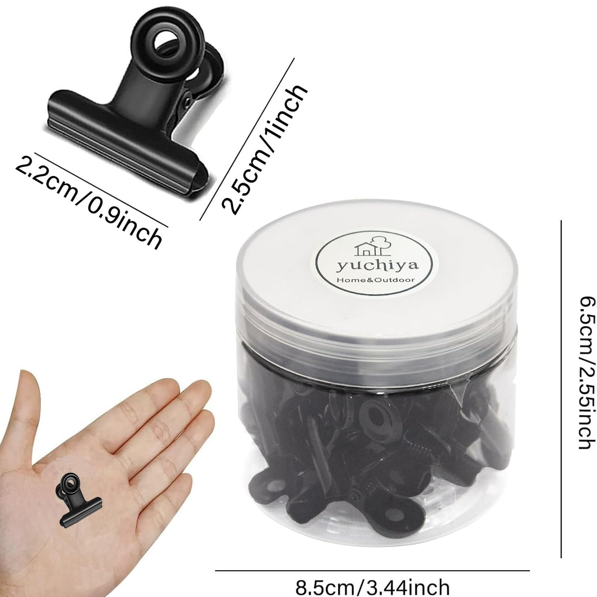 YUCHIYA 32 Pack Metal Clips & Push-pins for Corkboard & Crafts, Mini Binder Clips for Office &