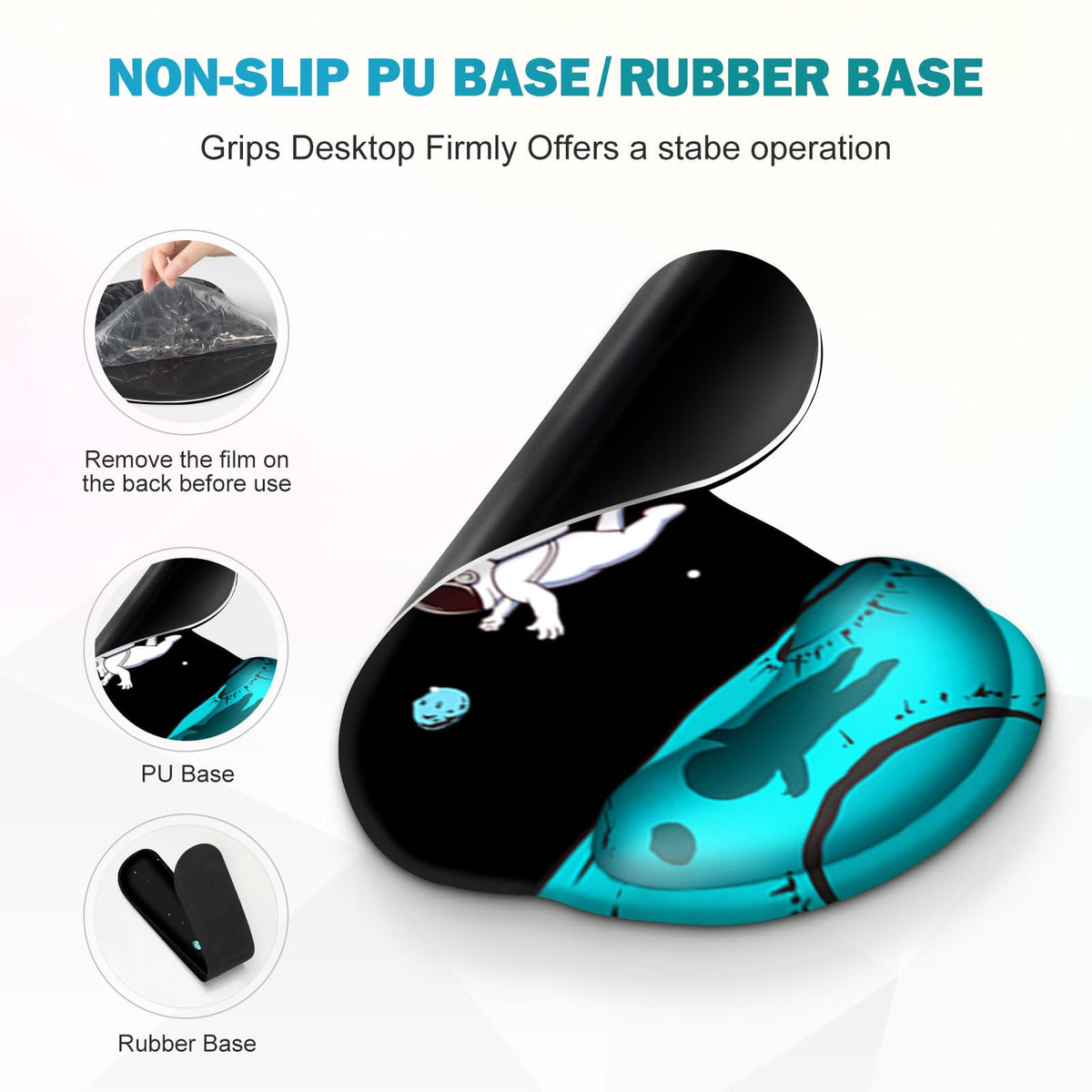 Gaming Mouse Pad, Large Desk Mat, Cute Desk Pad Protector, 4in1 XXL Mousepad + Keyboard Wrist