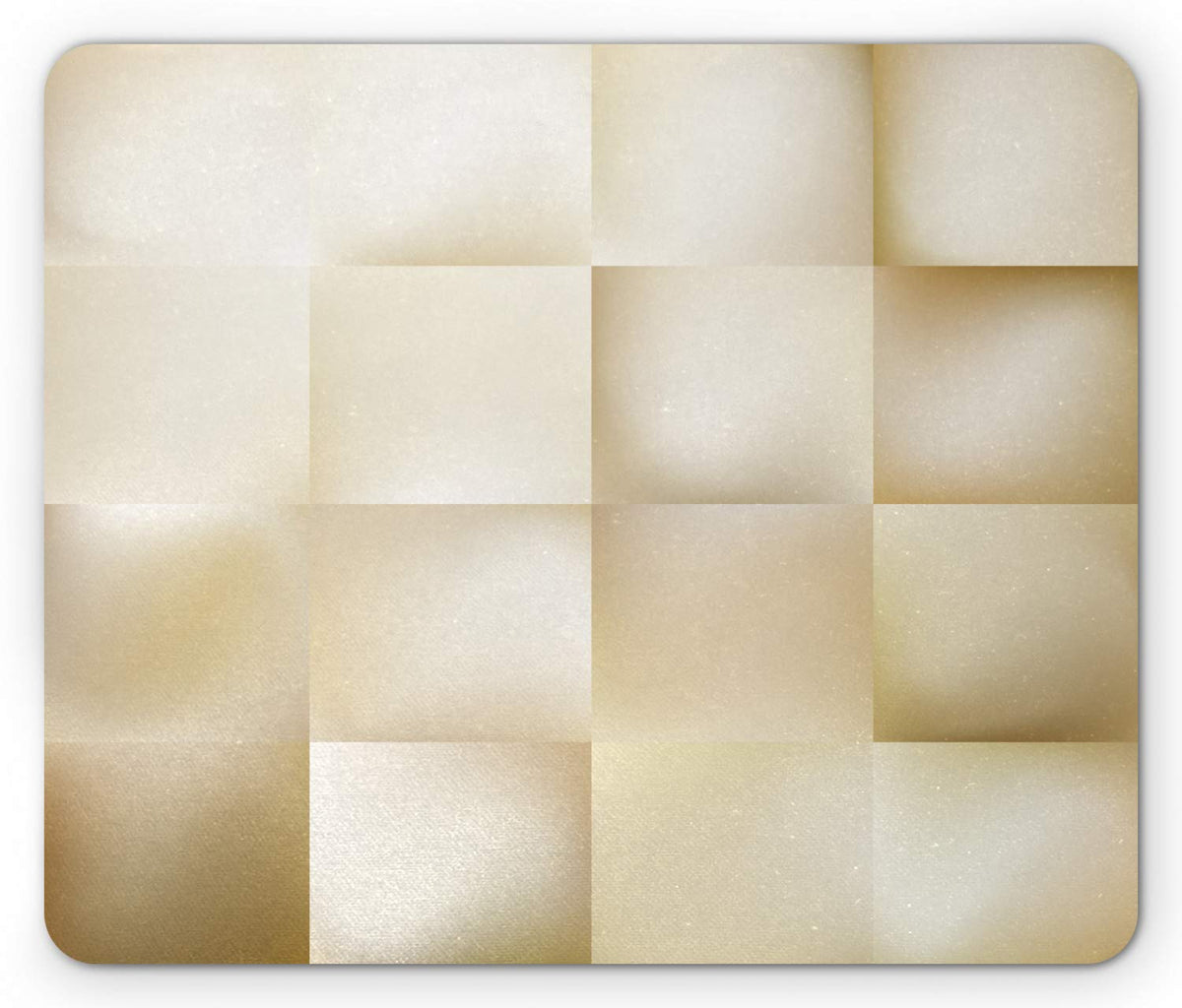 Ambesonne Ivory Mouse Pad, Abstract Square Shaped Geometric Fractal Pattern Modern Shady Tone