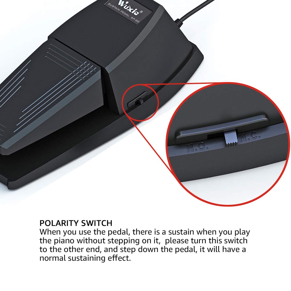 Wuxic new Sustain Pedal,Universal for Yamaha Casio Roland Korg Behringer Moo digital Piano and Midi