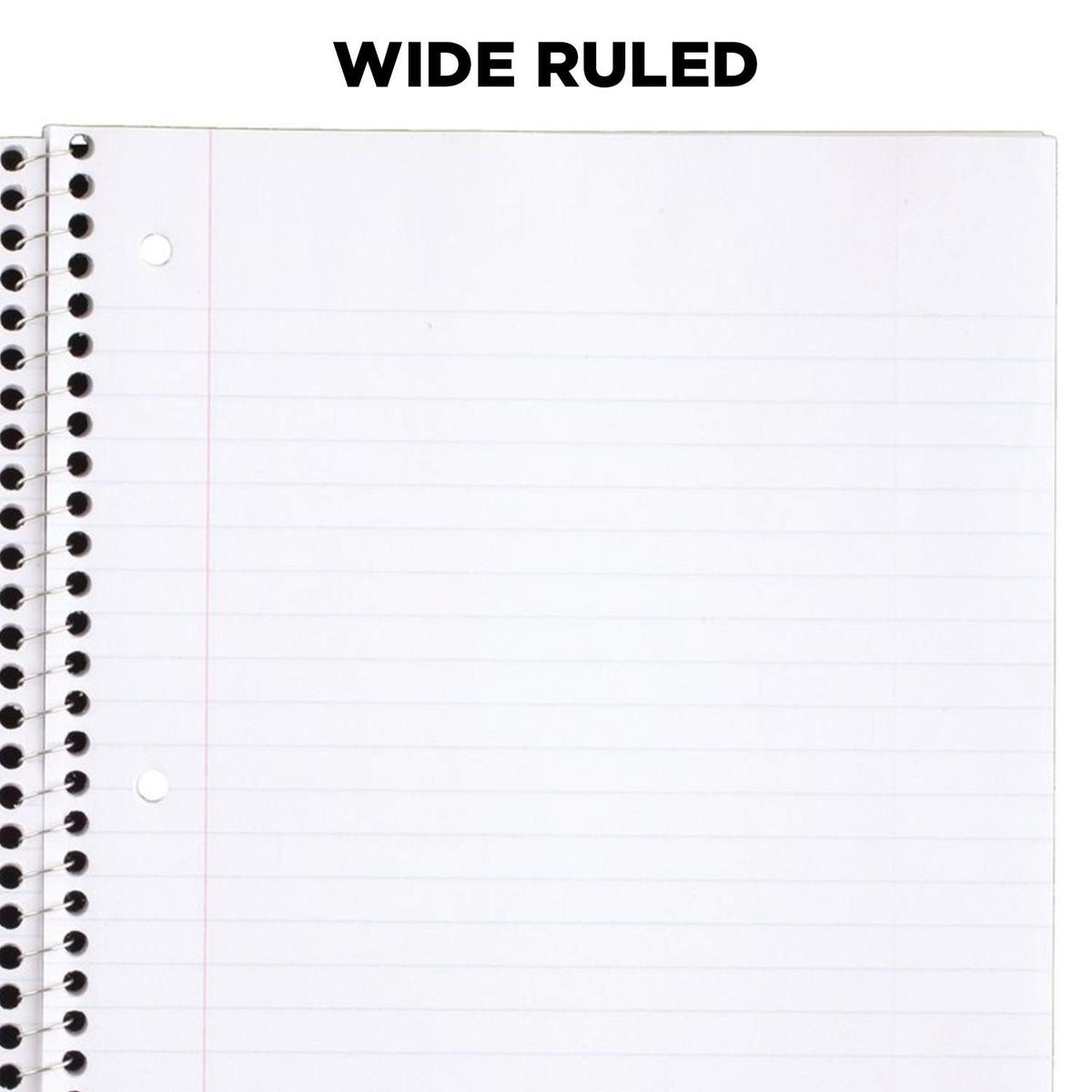 Mead Spiral Notebooks, 1 Subject, Wide Ruled Paper, 70 Sheets, 10-1/2 x 7-1/2 inches, Blue, 4 Pack