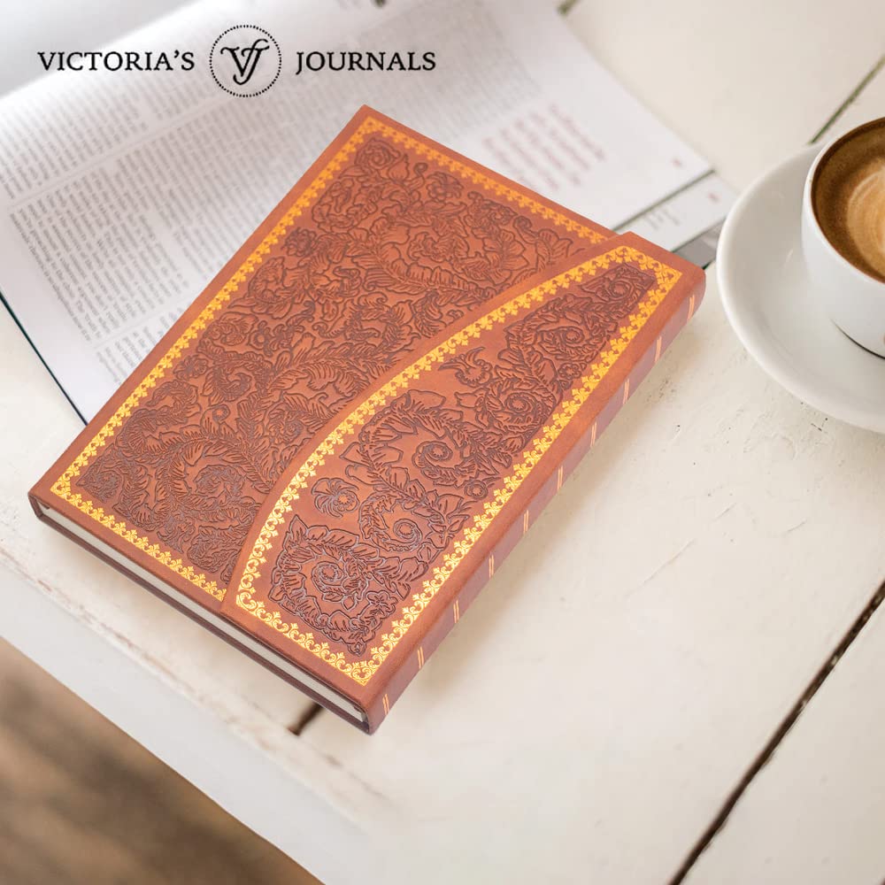 VICTORIA'S JOURNALS Vintage Journal Faux Leather Magnet Flap Hardcover