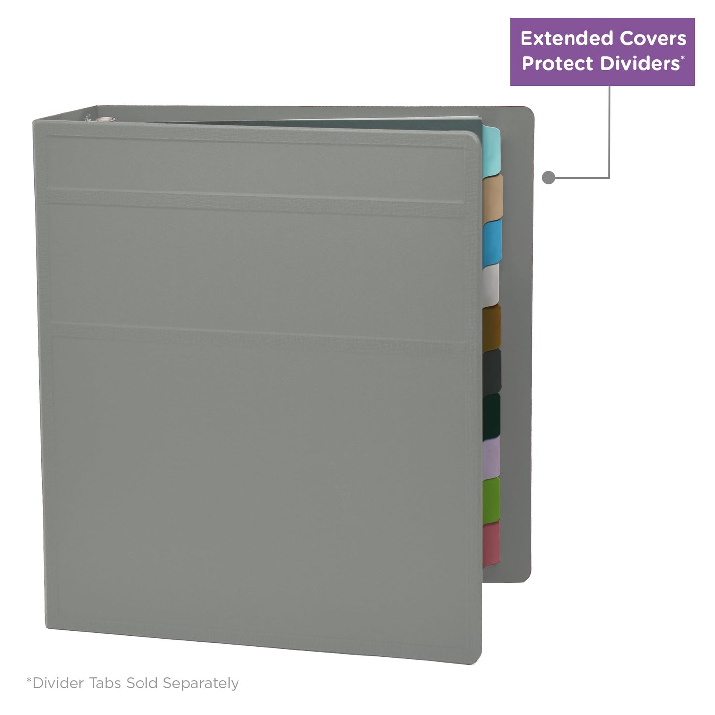 Carstens 3-Inch Heavy Duty 3-Ring Binder - Side Opening, Ash Gray, Durable Plastic, Precision