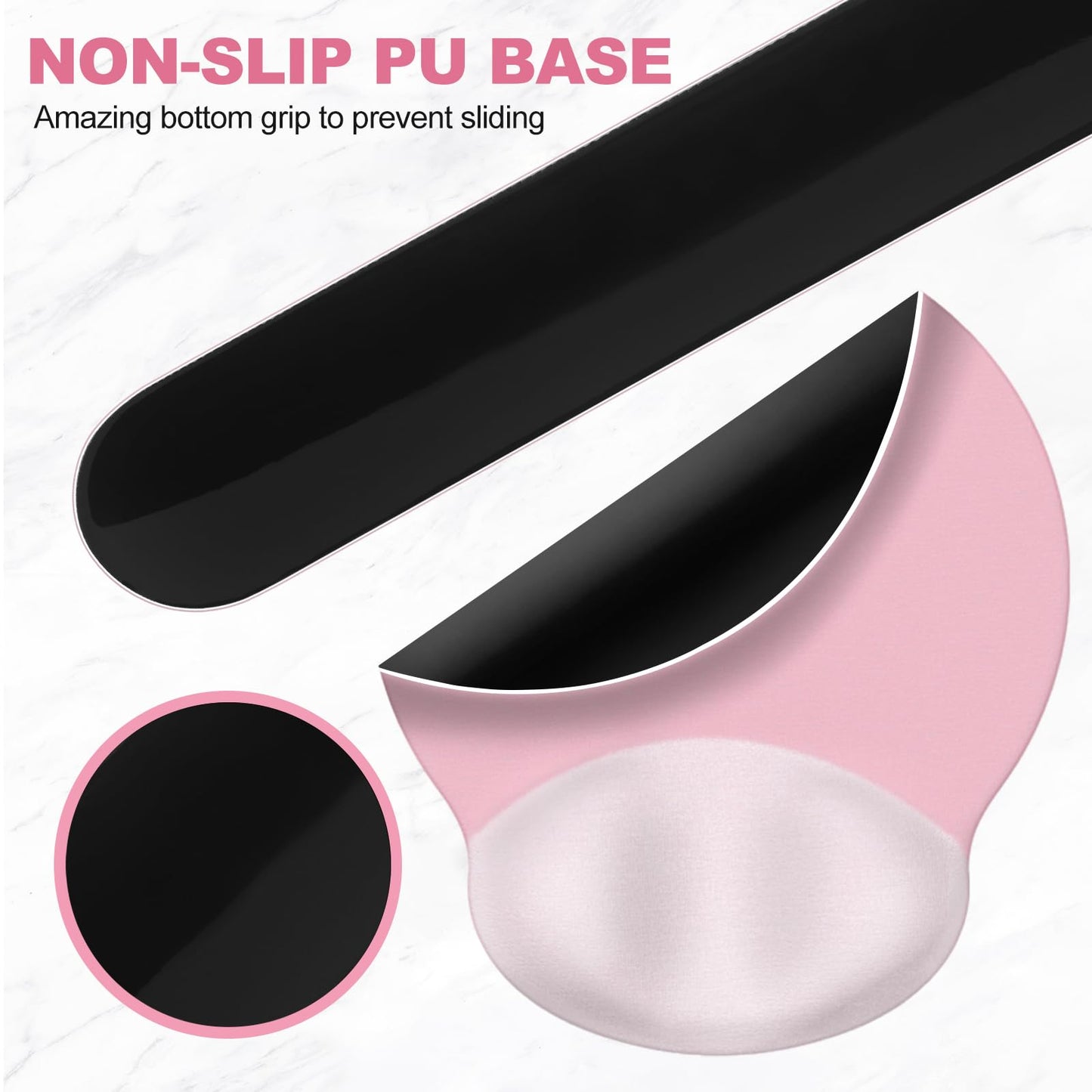 AIMSA Mouse Pad with Wrist Rest Support, Keyboard Wrist Rest Set, Ergonomic Memory Foam Mousepad