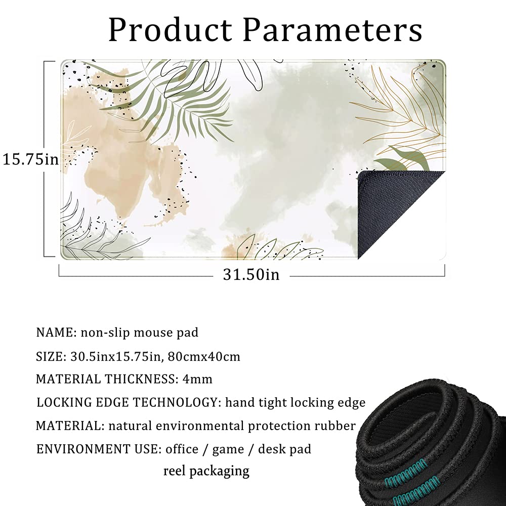Keyboard mat Kawaii Mousepad Matcha Green Plant Abstract Accessories Desk pad Mouse mat for Desktop