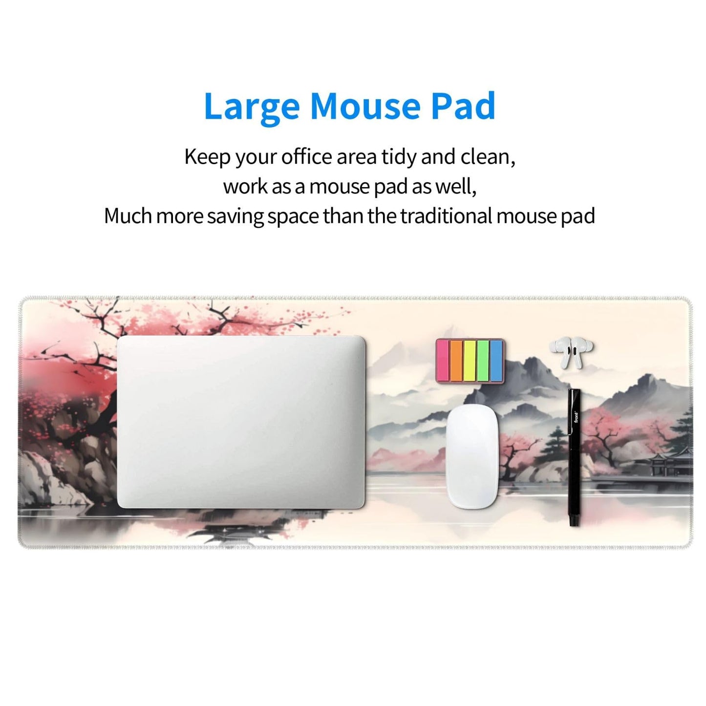 Gaming Mouse Pad Desk Pad,Extended Big Mouse Pad,31.5x11.8 Inch Long Computer Keyboard Mouse Mat