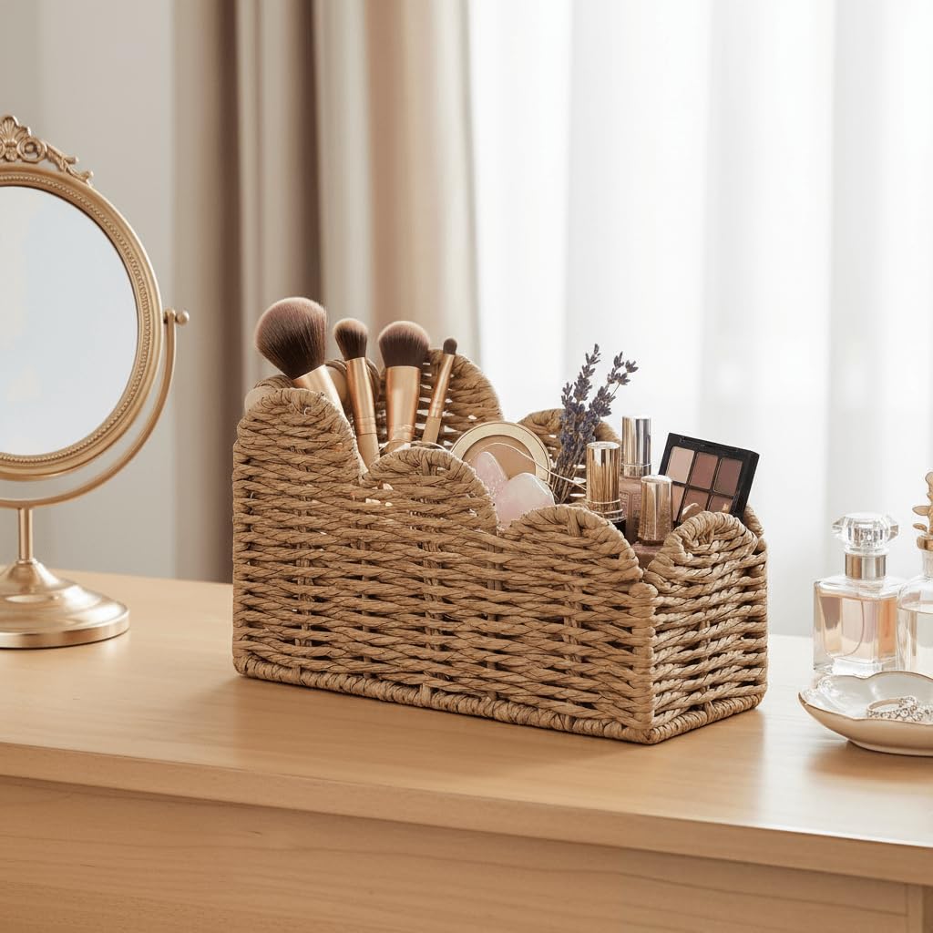 CubesLand Bedside Table Desk Organizer Caddy, Remote Pen&Pencil Holder Cup
