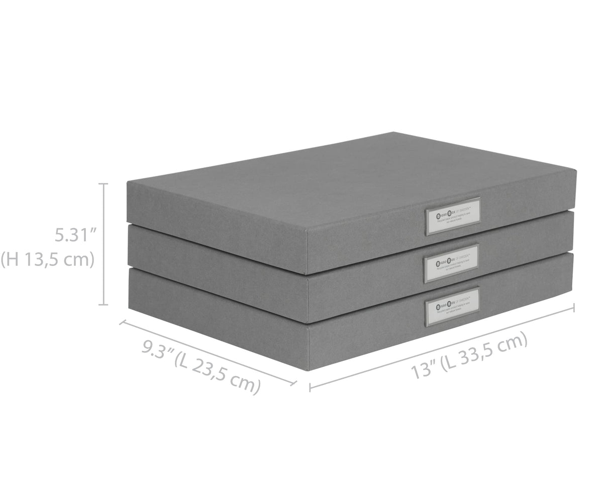 Bigso Sven Fiberboard Classic Hinged Document Box - File Organizer for Important Paperwork