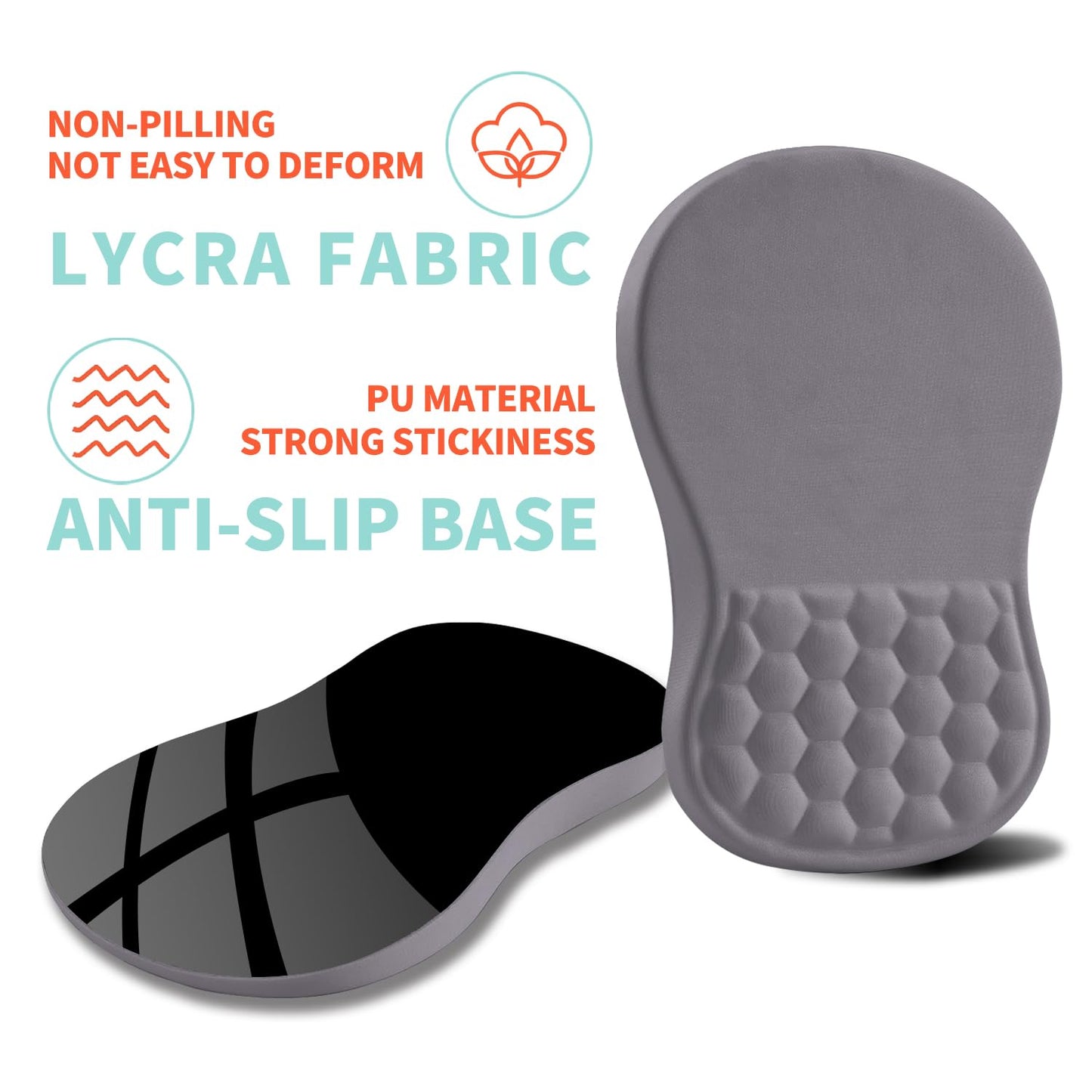 Kuosgm Ergonomic Mouse Pad Wrist Support with Memory Foam Massage Bulge, Carpal Tunnel Pain Relief