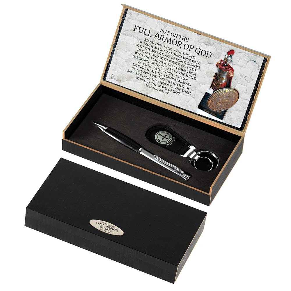 Dicksons Full Armor of God Inspirational 1 Presentation Boxes, 1 Black Grip Retractable Writing