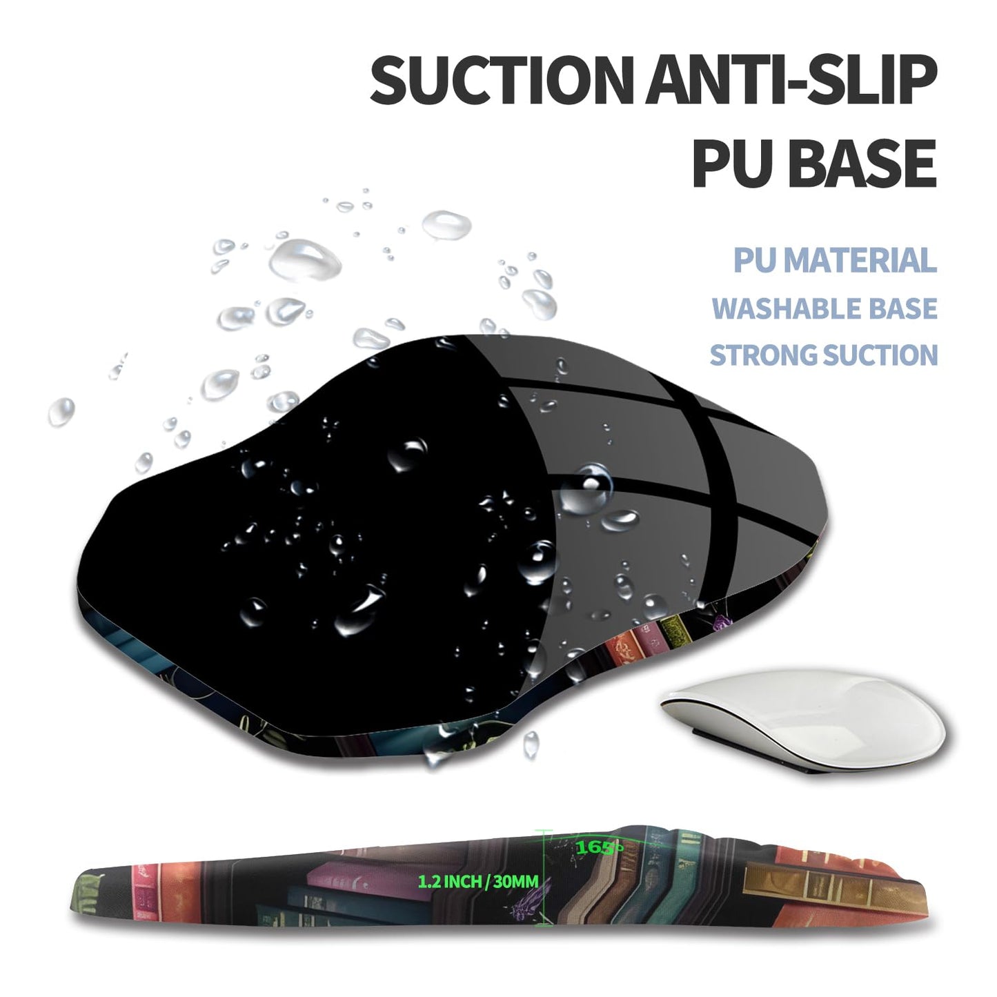 Gleamtide Ergonomic Raised Mouse Pad Wrist Support with Bilateral Slope Memory Foam Mousepad for
