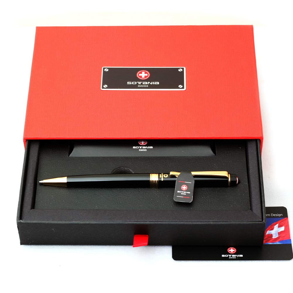 Sotania Swiss Engraved Pen – Personalized Luxury Brass Ballpoint Pen with Refill, Custom Laser