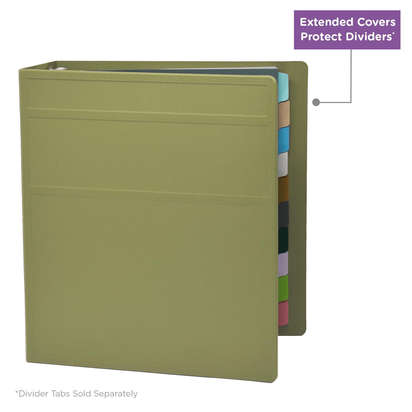 Carstens 3-Inch Heavy Duty 3-Ring Binder - Side Opening, Sage, Durable Plastic, Precision No-Gap
