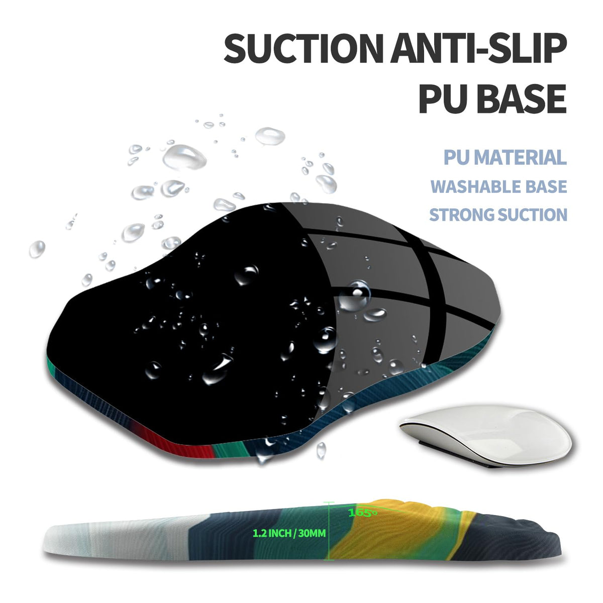 Gleamtide Ergonomic Raised Mouse Pad Wrist Support with Bilateral Slope Memory Foam Mousepad for