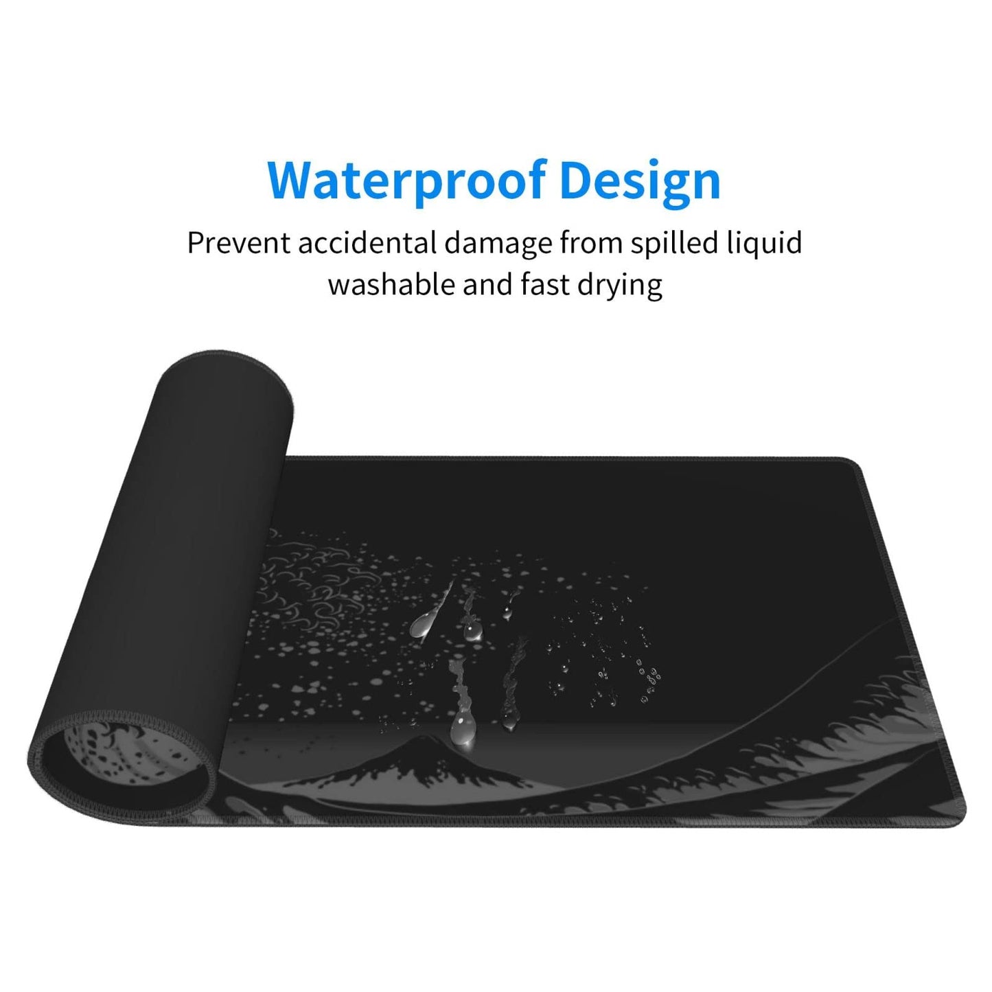 Wave Off Kanagawa Mouse Pad XL Extended Desk Mat, Computer Mousepad
