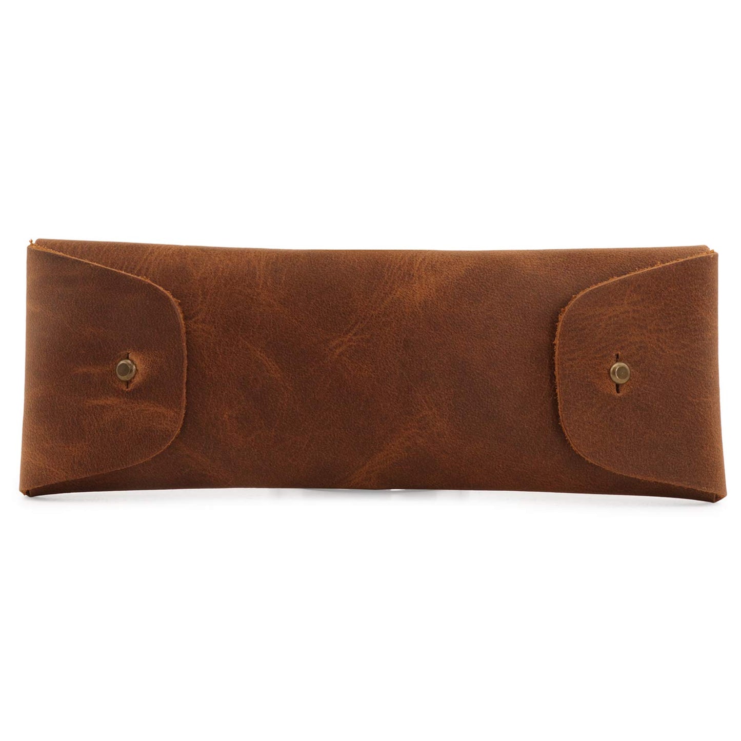 Londo Genuine Leather Retro Pen and Pencil Case - Metal Snap Fastener, Pencil Pouch Stationery Bag