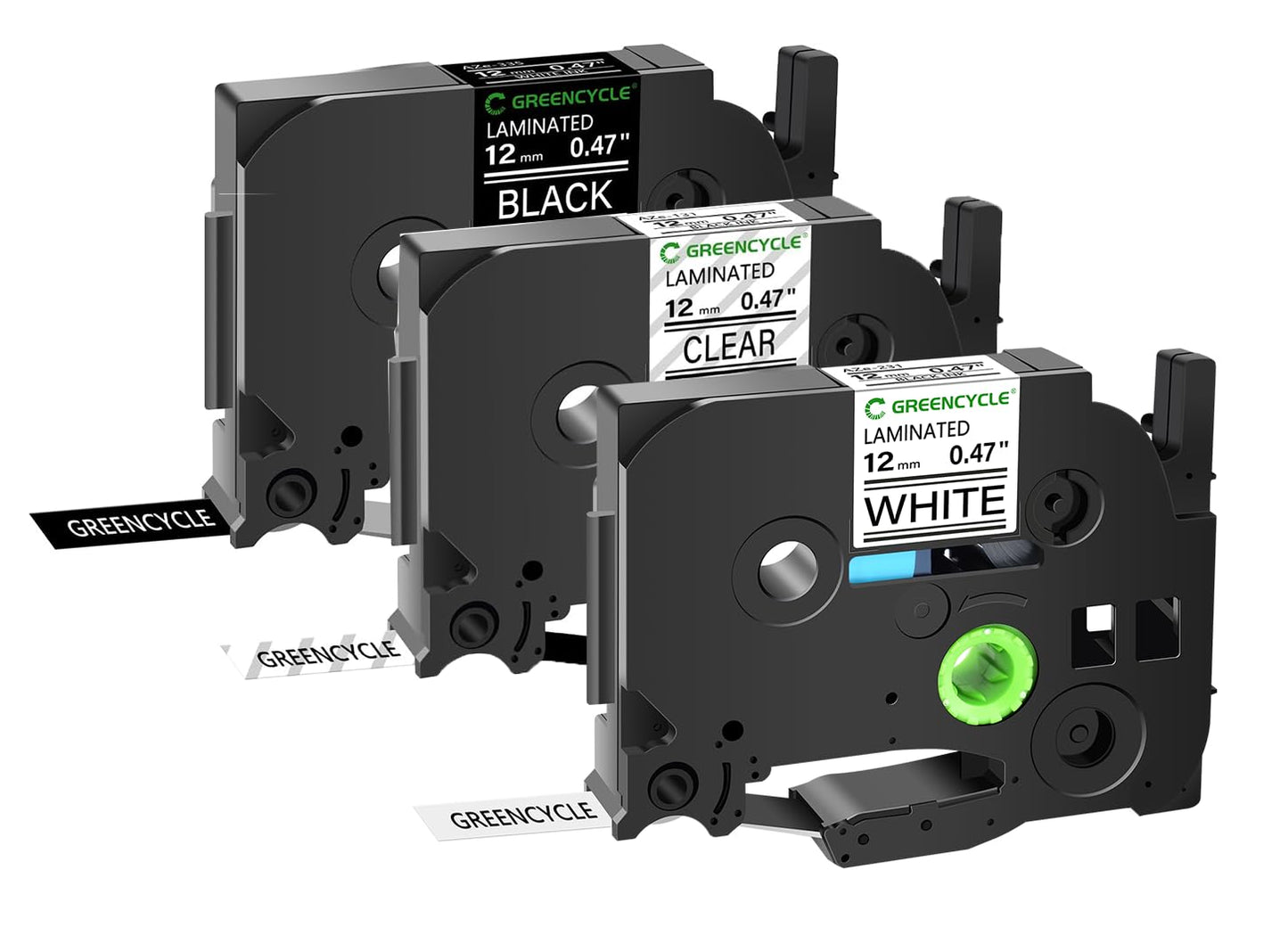 GREENCYCLE Compatible for Brother P-Touch TZ-231 12mm 0.47" Laminated TZe TZ 1/2'' TZe-131 TZe-231