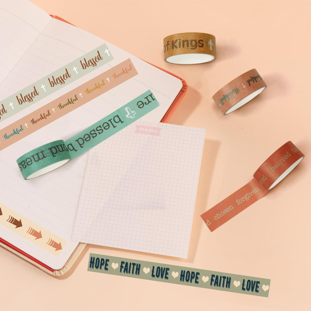 Janlaugh 24 Rolls Back to School Washi Tape Christian Scripture Bible