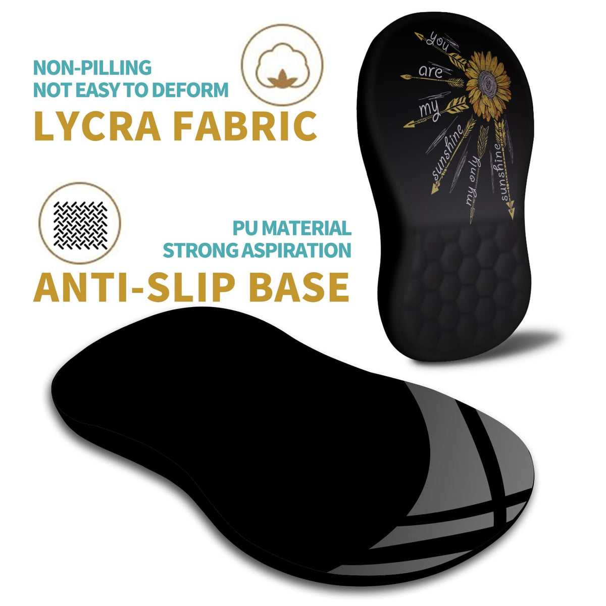 Hokafenle Ergonomic Mouse Pad Wrist Support with Massage Design, Wrist Rest Pain Relief Mousepad