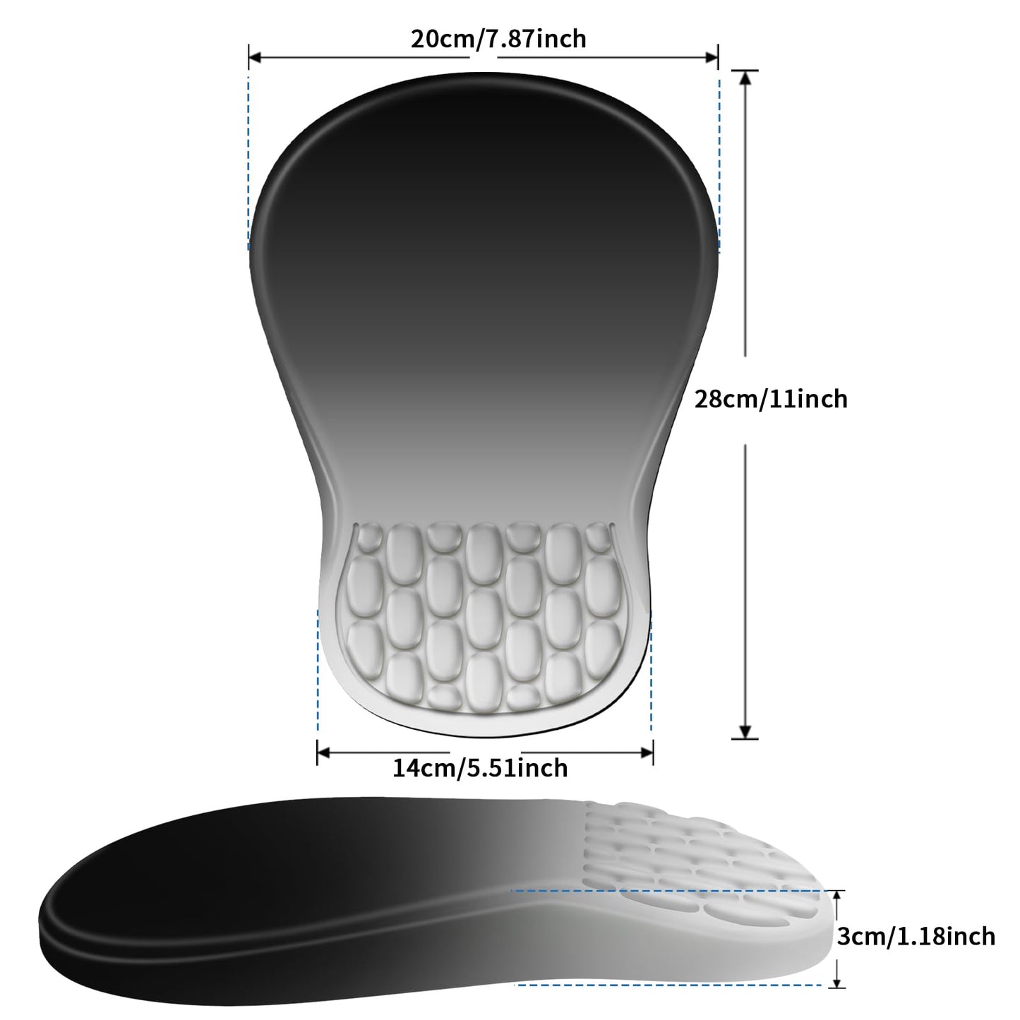 YIWEI Ergonomic Mouse Pad with Wrist Rest for Carpal Tunnel Pain Relief