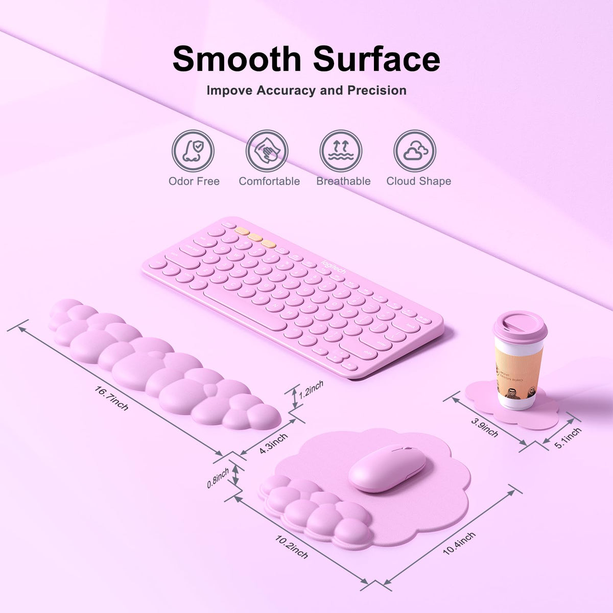 MOKURU Cloud Mouse Pad with Wrist Rest, Cloud Keyboard Wrist Rest, Mouse Pad Wrist Support