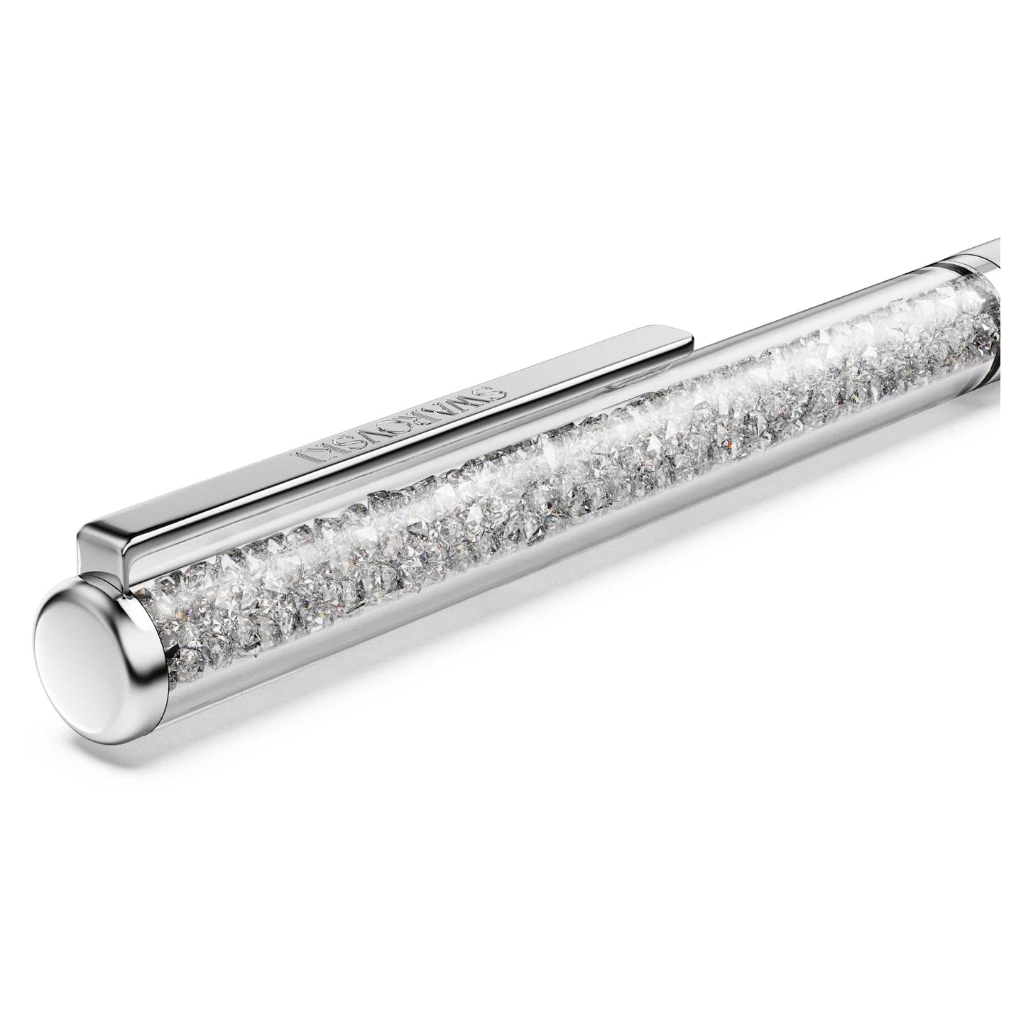 Swarovski Crystalline Silk ballpoint pen, White, White lacquered, Chrome Plated