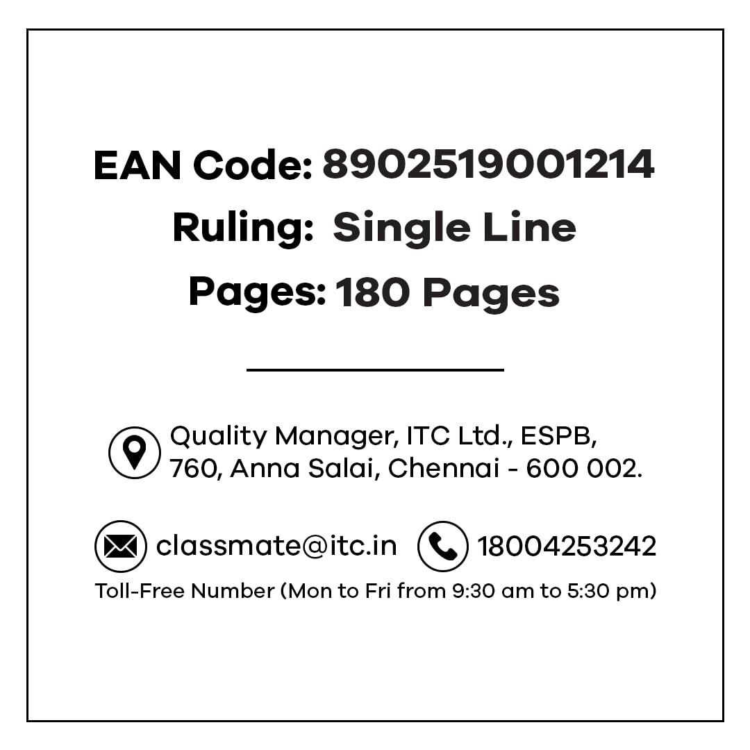 Classmate Pulse Long Book - 180 Pages | Single Line | 29.7cm x 21.0cm | Wiro Binding | Pack of 3