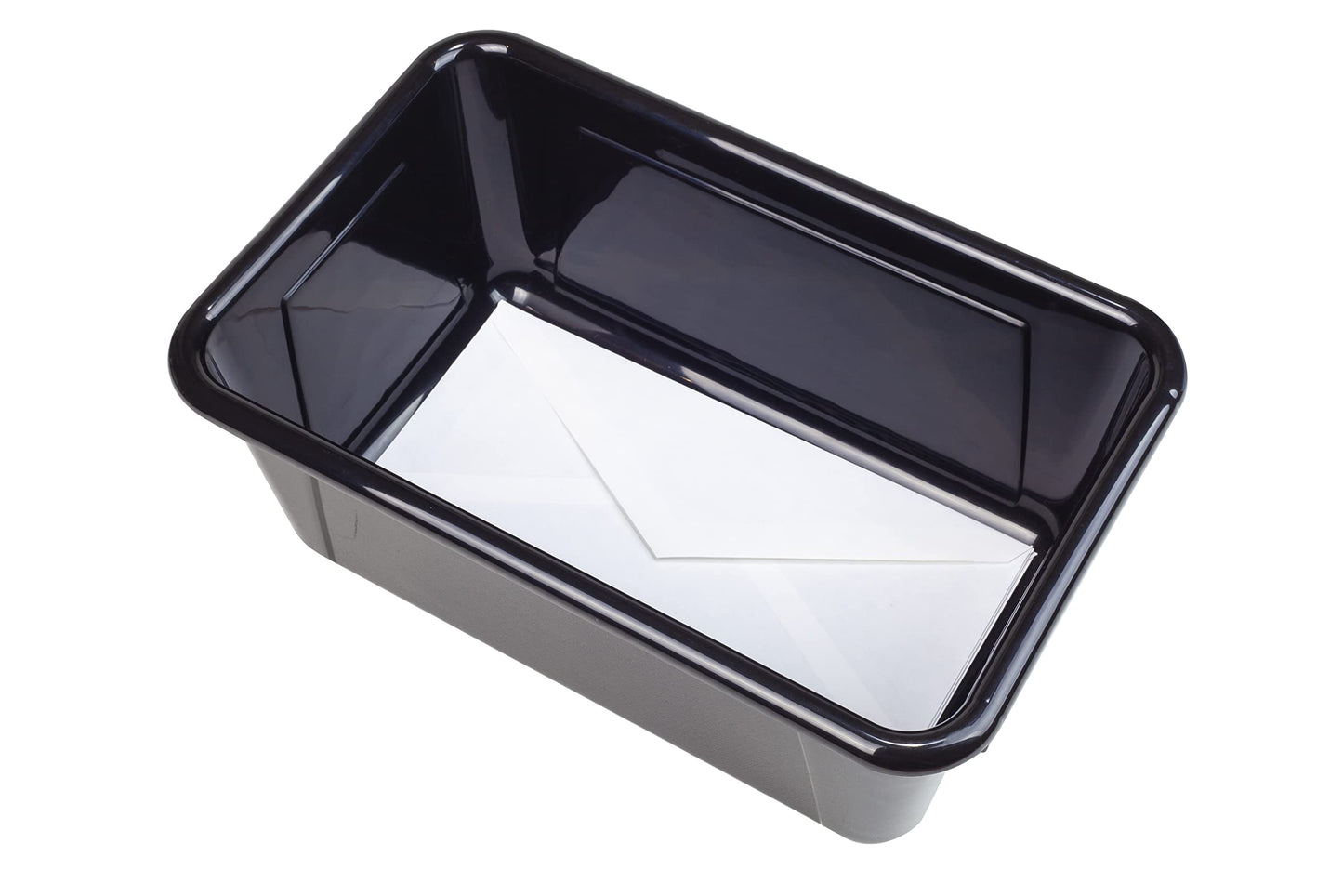 Storex Small Cubby Bins – Plastic Storage Containers for Classroom, 12.2 x 7.8 x 5.1 inches, Black