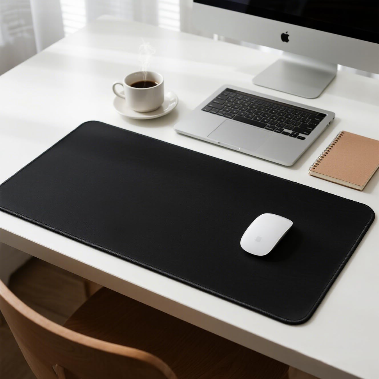JIALONG Large Gaming Mouse Pad, Extended Mousepad with Black Stitched Edges, XXL Desk Mat, Big